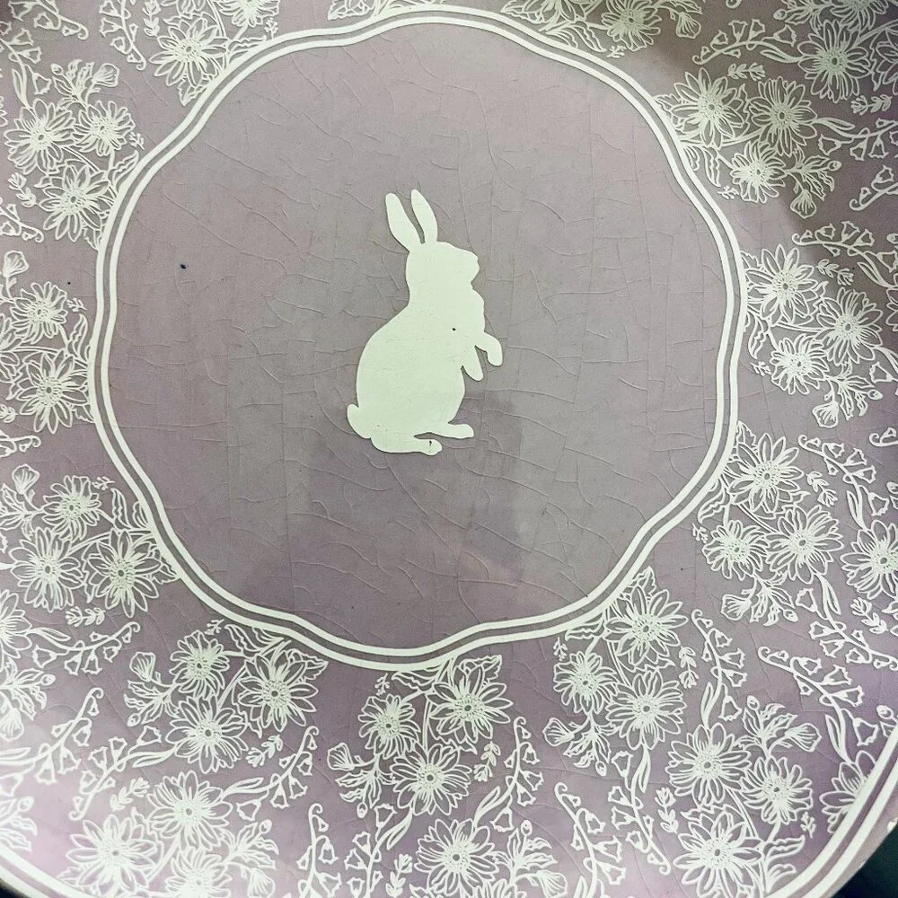 Stanford Hill Pottery Pastel Purple Bunny Rabbit Scalloped Plate - Picture 4 of 4